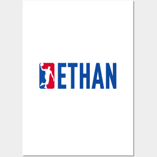 Ethan NBA Basketball Custom Player Your Name T-Shirt Posters and Art